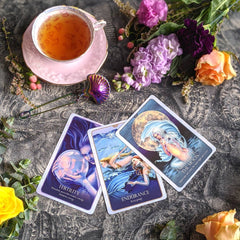 magic tarot oracle cards mermaid flowers tea shell magic witch