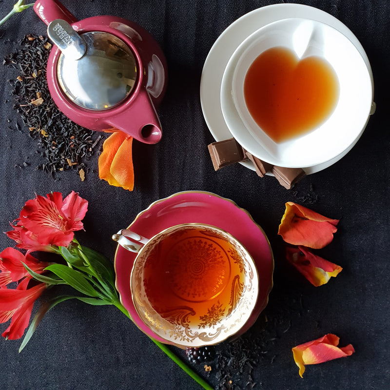 tea organic natural loose teacup premium black flowers