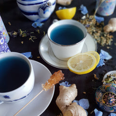 tea organic natural loose teacup blue sugar
